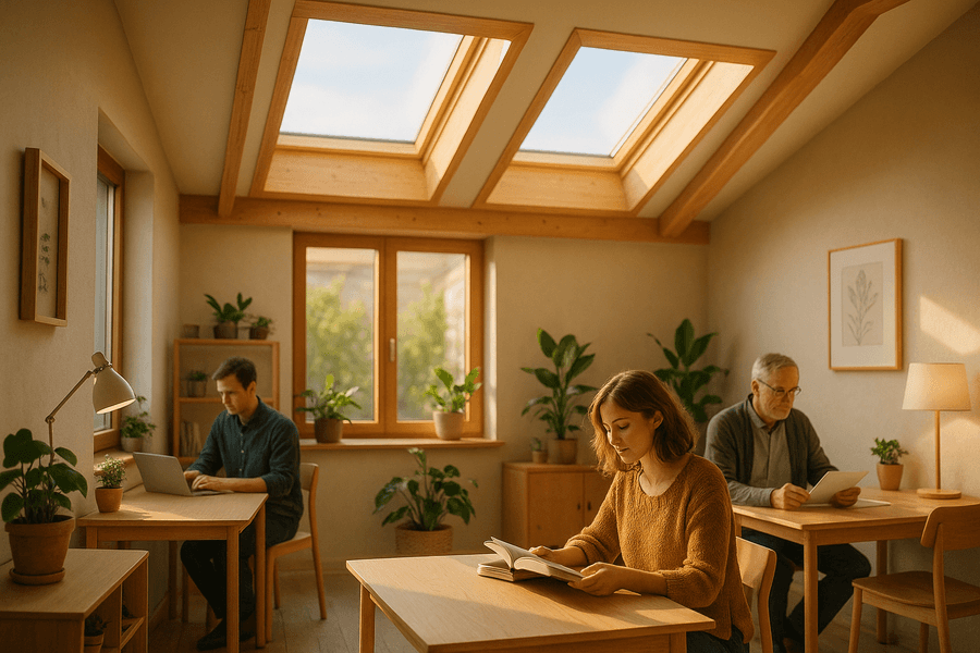 Los lucernarios, al optimizar la luz natural, reducen el consumo de energía y mejoran el confort. Su diseño eficiente regula temperatura y luz, adaptándose a cualquier estilo.
